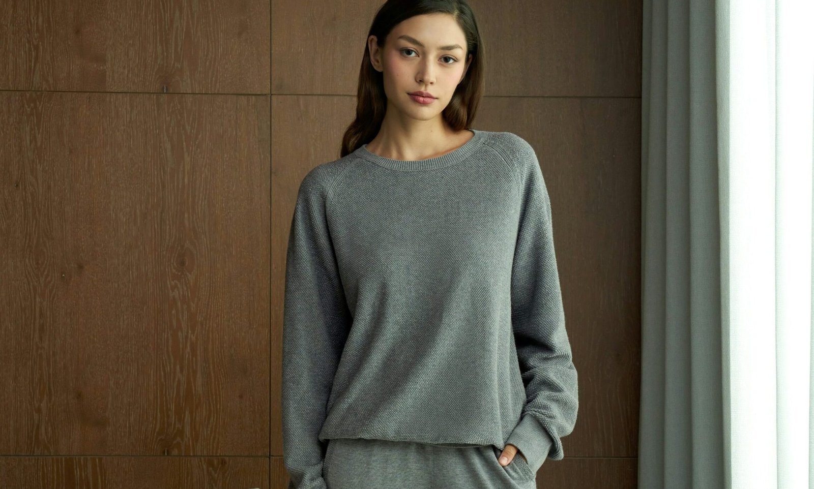 Soft knit fabric detail suitable for loungewear